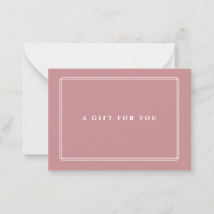 Carte De Correspondance Chic Blush Élégant Certificat Cadeau Rose Dusty