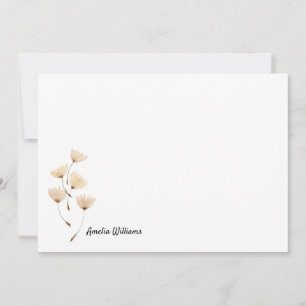 Carte De Correspondance Chic Elegant Dandelion Floral Nom Script mignon