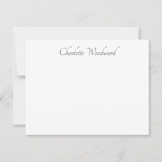 Carte De Correspondance Chic Elegant Script Personnalisé Note Card (Devant)