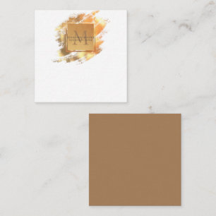 Carte De Correspondance Chic Faux Gold Glam Brushstroke Monogramme