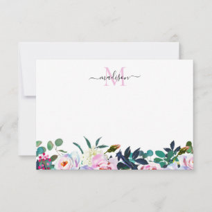 Carte De Correspondance Chic Floral Blush Pink Botanogram