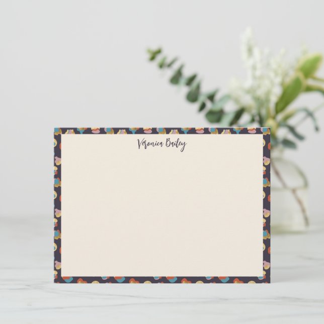 Carte De Correspondance Chic Glam Tendance Imprimé Animal Léopard Nom (Debout devant)