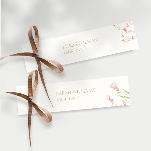 Carte De Correspondance Chic ivoire Mariage floral Escort Nom du lieu