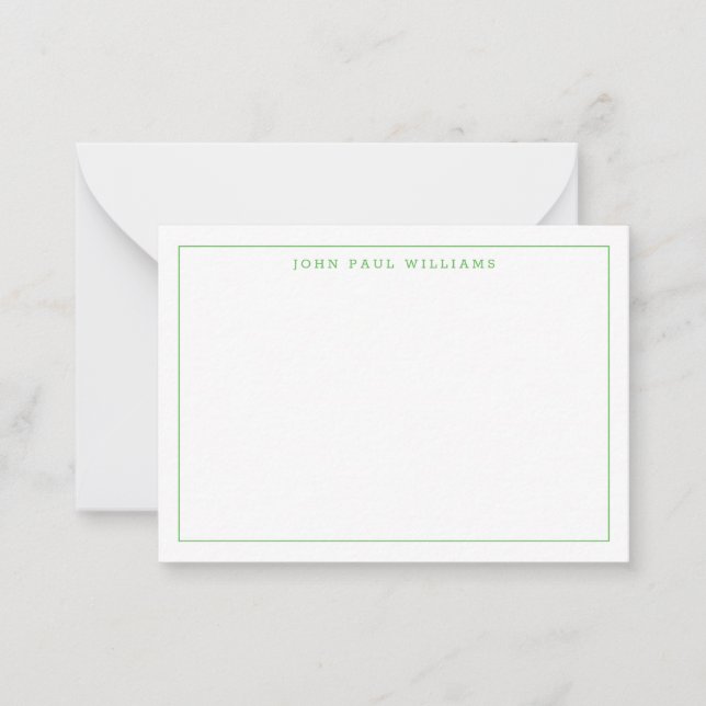 Carte De Correspondance Chic Kelly Green Professionnel Bordure mince simpl (Devant)
