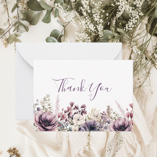Carte De Correspondance Chic Lavender Peony Merci Floral