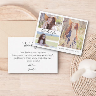 Carte De Correspondance chic merci diplôme 3 photos collage note