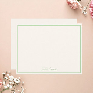 Carte De Correspondance Chic Moderne Minimaliste Ivoire Vert Sauge