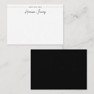Carte De Correspondance Chic Nom de famille Simple Script Calligraphie Noi