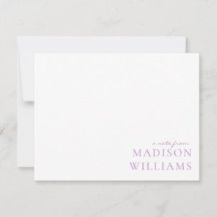 Carte De Correspondance Chic Une Note De La Typographie De Script Purple N