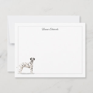 Carte De Correspondance Chien Dalmatien Bordure Grise Personnalisé