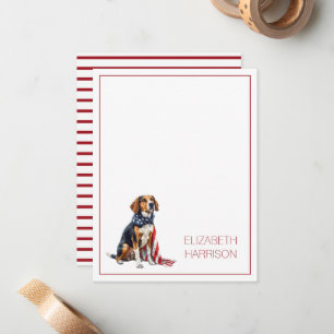 Carte De Correspondance Chien de patriote personnalisé du 4 juillet