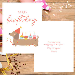 Carte De Correspondance Chien mignon moderne Joyeux anniversaire