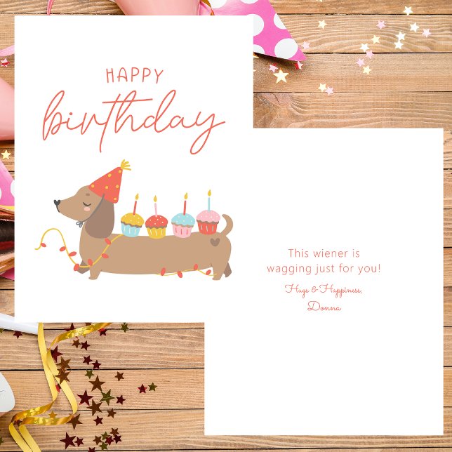 Carte De Correspondance Chien mignon moderne Joyeux anniversaire (Créateur téléchargé)