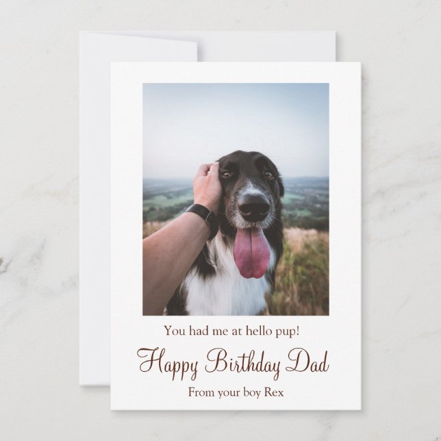 Carte De Correspondance Chien Photo Joyeux Anniversaire Papa De Secourt Ch (Devant)