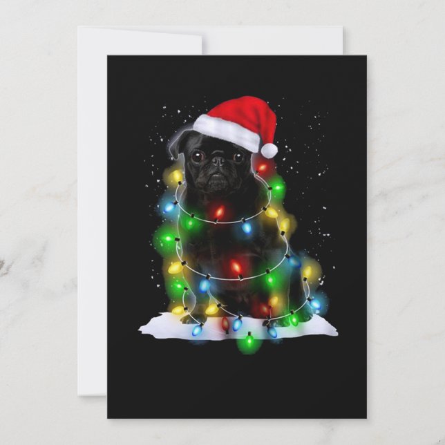 Carte De Correspondance Chien Pitbull pendant Noël (Devant)