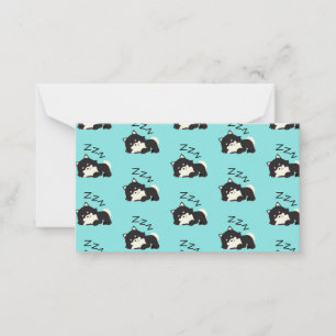 Carte De Correspondance Chien Pomeranian Endormi Amoureux des Animaux ZZZ