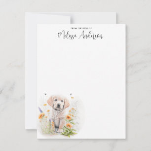 Carte De Correspondance Chien Puppy Golden Retriever Moderne Aquarelle