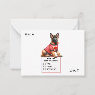 Carte De Correspondance Chiffre Allemand Personnalisé Chien Chien Valentin