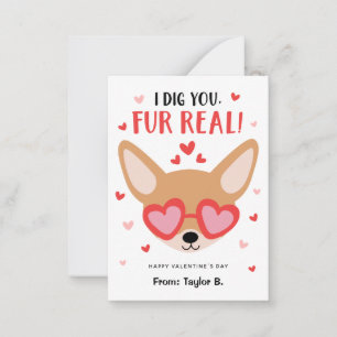 Carte De Correspondance Chihuahua Chien Valentine's Day Cards pour enfants