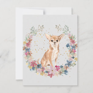 Carte De Correspondance Chihuahua Dog Spring Flowogramme