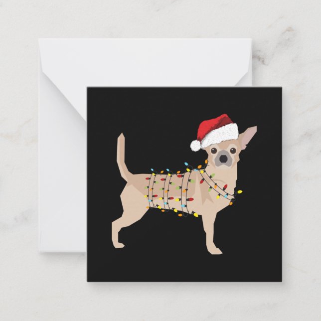 Carte De Correspondance Chihuahua Holiday Christmas Light (Devant)