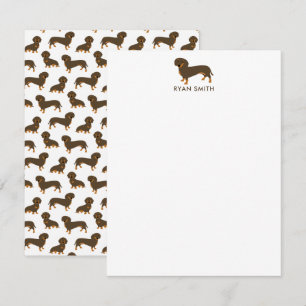 Carte De Correspondance Chocolat et Tan Dachshund