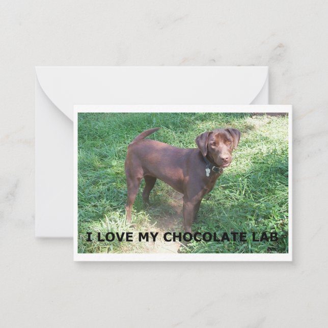 Carte De Correspondance Chocolat LR labrador amour avec image (Devant)