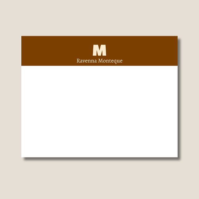 Carte De Correspondance Chocolate Brown Personalized Name Letter Monogram  (Créateur téléchargé)