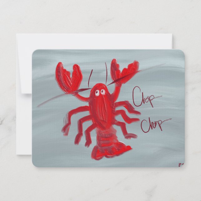 Carte De Correspondance Chop Chop Lobster Oil Painted Note Card (Devant)
