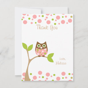 Carte De Correspondance Chouette-bébé rose