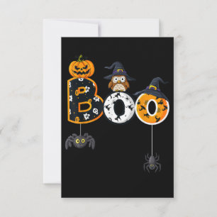 Carte De Correspondance Chouette de Halloween avec chapeau de sorcière ara