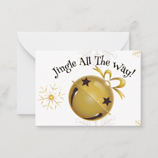 Carte De Correspondance Christmas Bells Merci (Devant)