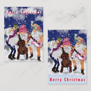 Carte De Correspondance Christmas Card Happy Gnomes Music Band - Amusant