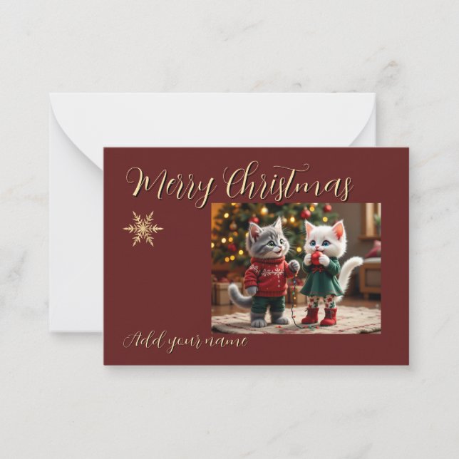 Carte De Correspondance  Christmas Card – Tom & Luna Holiday Lights Scene (Devant)
