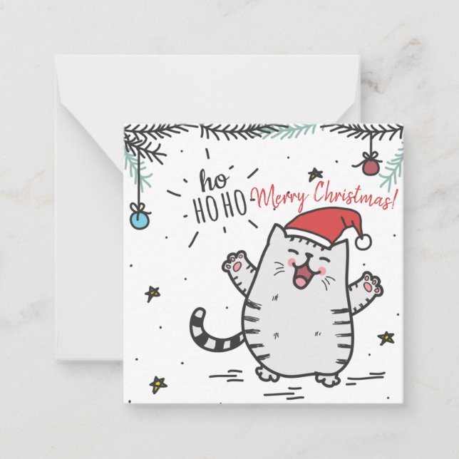 Carte De Correspondance Christmas Cat (Devant)