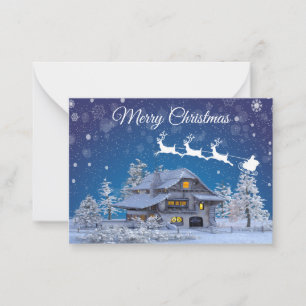 Carte De Correspondance Chute de neige à Noël