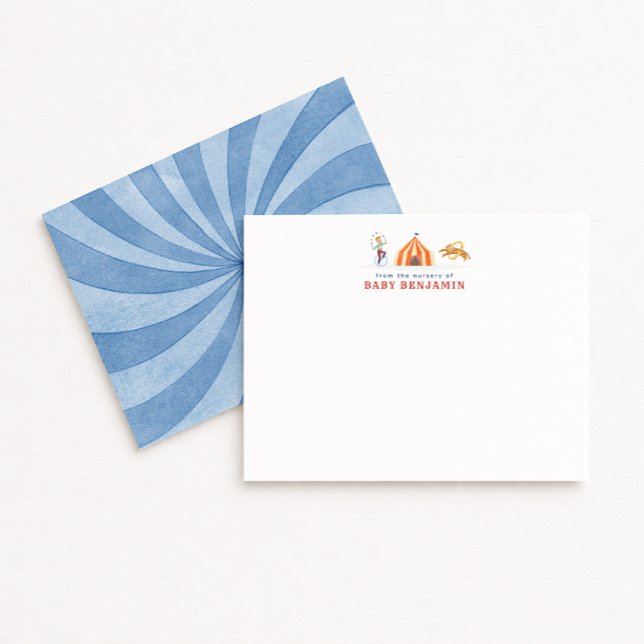 Carte De Correspondance Circus Tent Nursery Note Card (Créateur téléchargé)