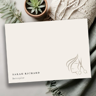 Carte De Correspondance Ciseau à cheveux minimaliste élégant coiffeur ivoi
