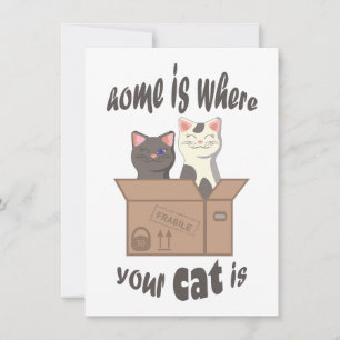 Carte De Correspondance Citation drôle Accueil est où est votre chat