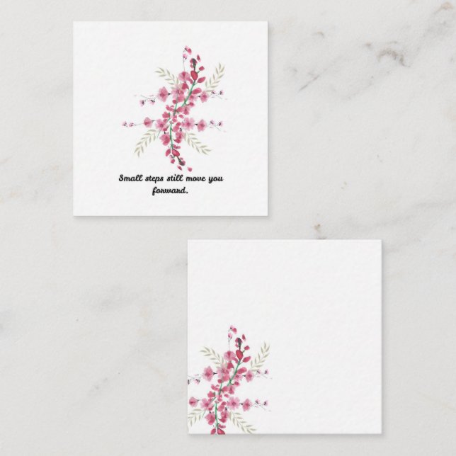 Carte De Correspondance Citation Fleur (Devant / Derrière)