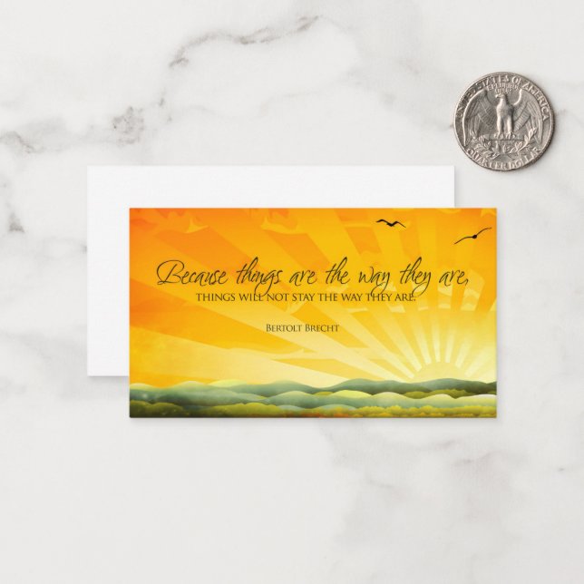Carte De Correspondance Citation Inspirationnelle Bertolt Brecht "Changeme (Devant/Arrière en situation)