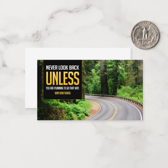 Carte De Correspondance Citation Inspirationnelle de Henry David Thoreau " (Devant/Arrière en situation)