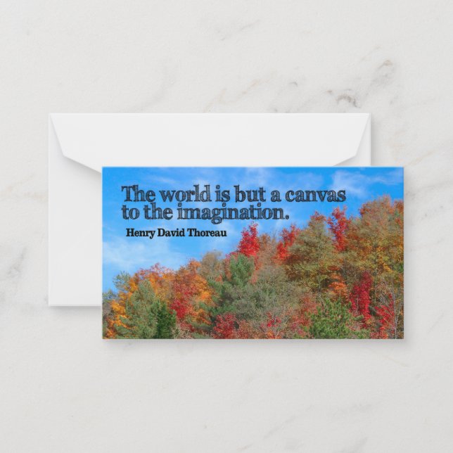 Carte De Correspondance Citation Inspirationnelle de Henry David Thoreau " (Devant)