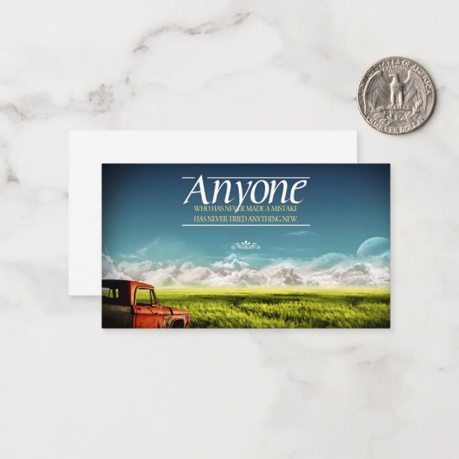 Carte De Correspondance Citation inspirée "Faire des erreurs" (Devant/Arrière en situation)