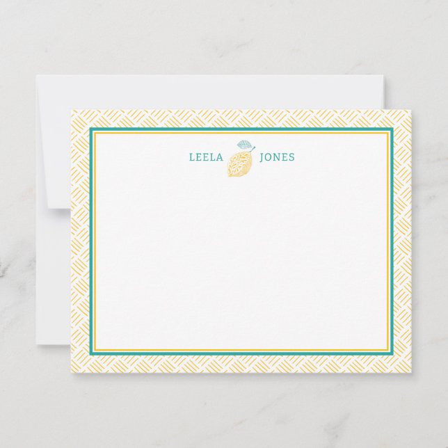 Carte De Correspondance Citron frais jaune et vert (Devant)