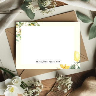 Carte De Correspondance Citron Olives Beurre Jaune Méditerranéen