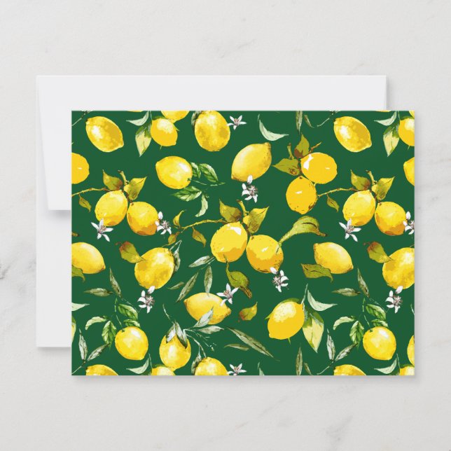 Carte De Correspondance citrons d'aquarelle 9 (Devant)