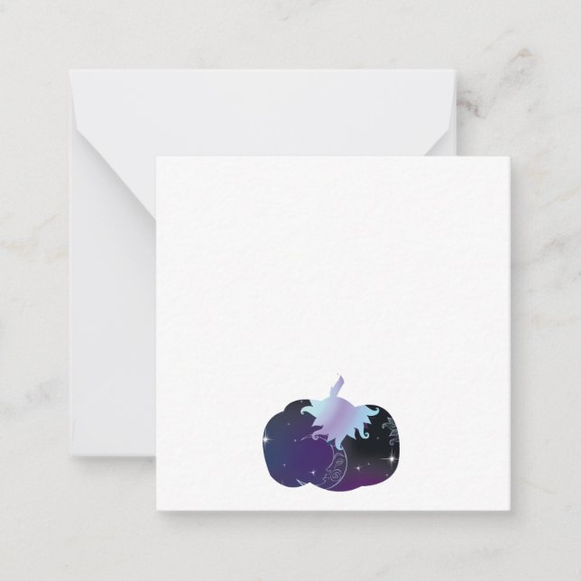 Carte De Correspondance Citrouille bleu foncé (Devant)