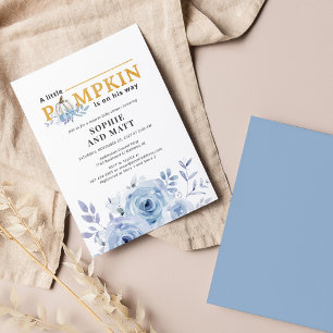 Carte De Correspondance Citrouille Budget Blue Lilac Boys Baby shower