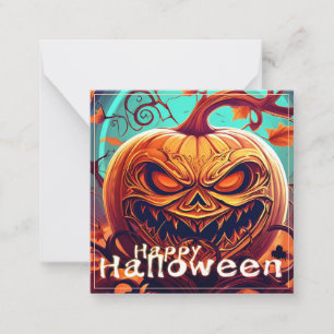 Carte De Correspondance Citrouille d'Halloween à branche torsadée ornée